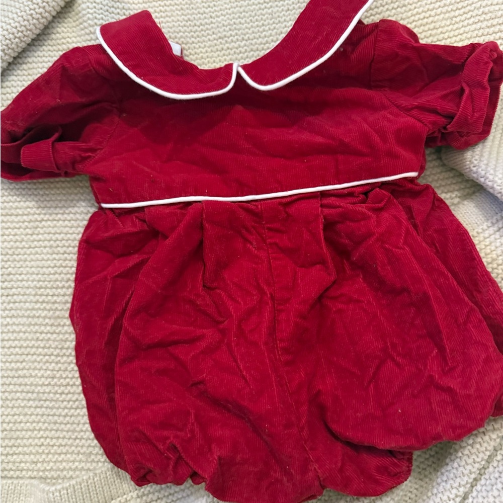 Red Corduroy Baby Dress with White Trim - Baby B'gosh